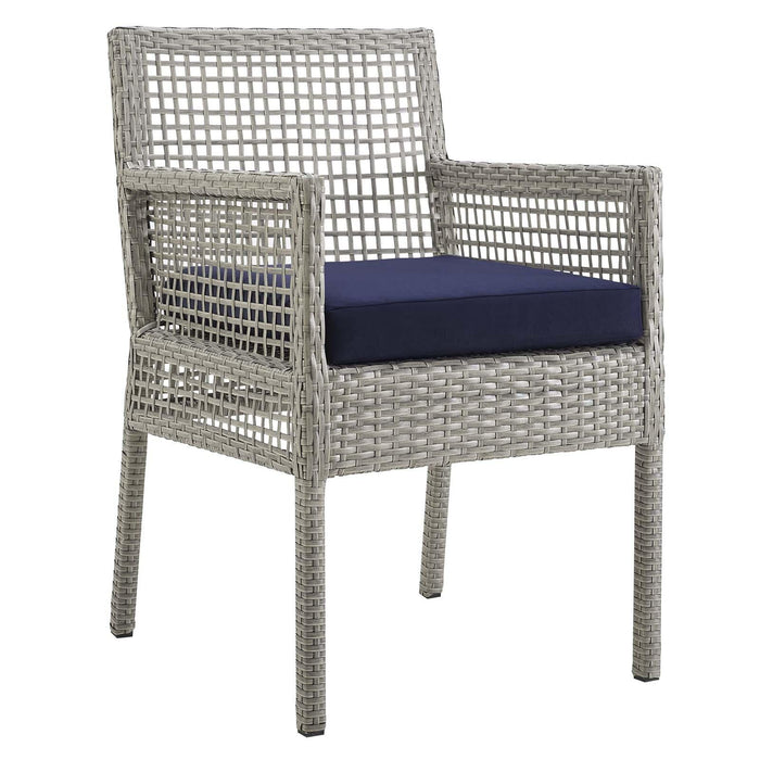 Aura Dining Armchair Outdoor Patio Wicker Rattan Set of 4