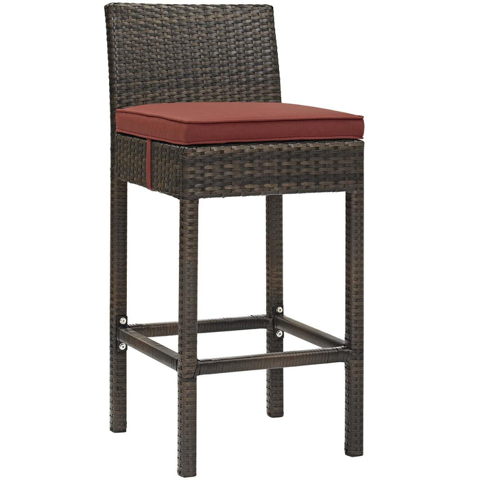 Conduit Bar Stool Outdoor Patio Wicker Rattan Set of 4