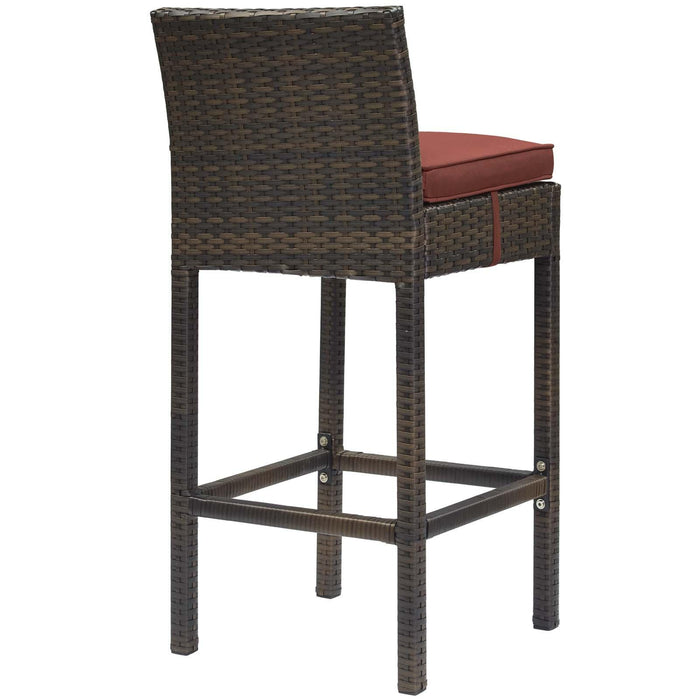 Conduit Bar Stool Outdoor Patio Wicker Rattan Set of 4