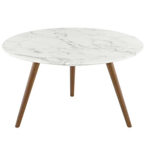 Lippa 28" Round Artificial Marble Coffee Table with Tripod Base image