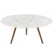 Lippa 36" Round Artificial Marble Coffee Table with Tripod Base image