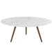 Lippa 40" Round Artificial Marble Coffee Table with Tripod Base image