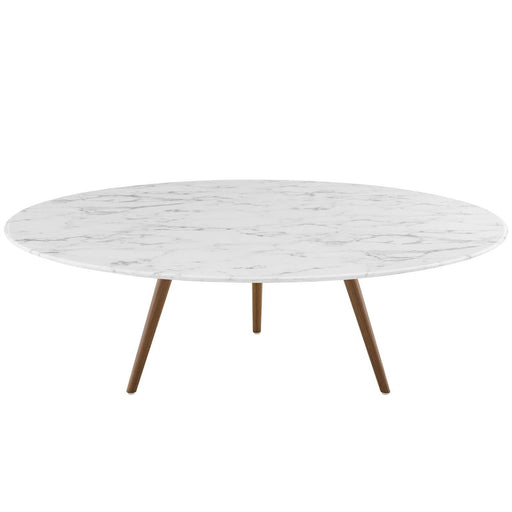 Lippa 47" Round Artificial Marble Coffee Table with Tripod Base image
