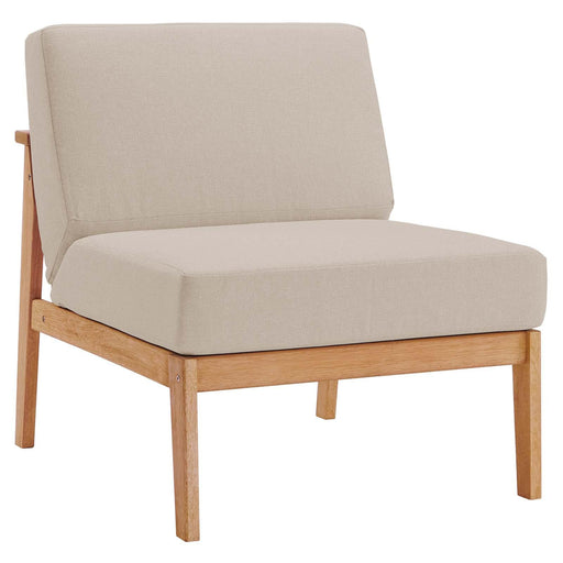 Sedona Outdoor Patio Eucalyptus Wood Sectional Sofa Armless Chair image