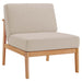 Sedona Outdoor Patio Eucalyptus Wood Sectional Sofa Armless Chair image