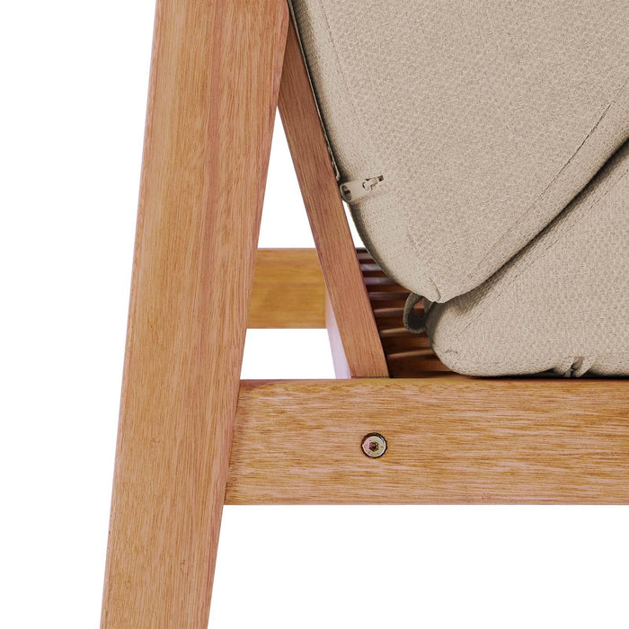 Sedona Outdoor Patio Eucalyptus Wood Sectional Sofa Armless Chair