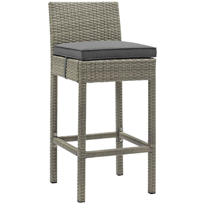 Conduit Bar Stool Outdoor Patio Wicker Rattan Set of 4