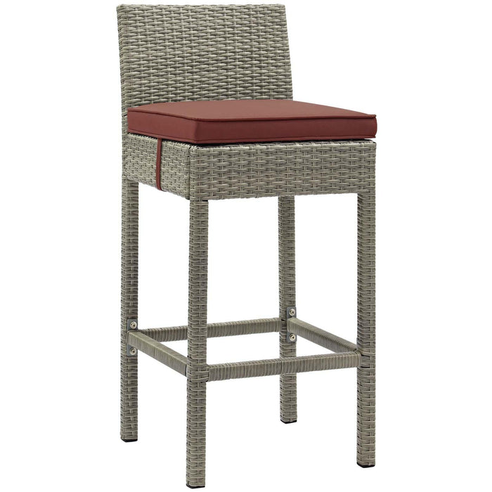 Conduit Bar Stool Outdoor Patio Wicker Rattan Set of 4