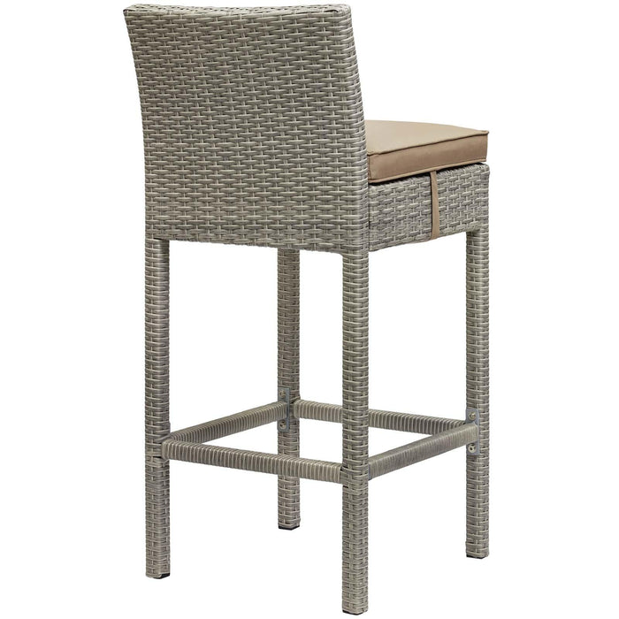 Conduit Bar Stool Outdoor Patio Wicker Rattan Set of 4