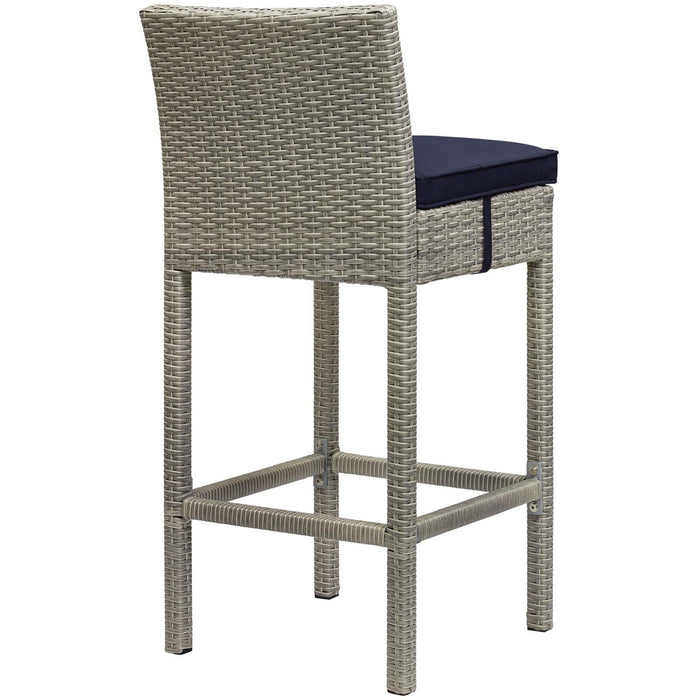 Conduit Bar Stool Outdoor Patio Wicker Rattan Set of 2