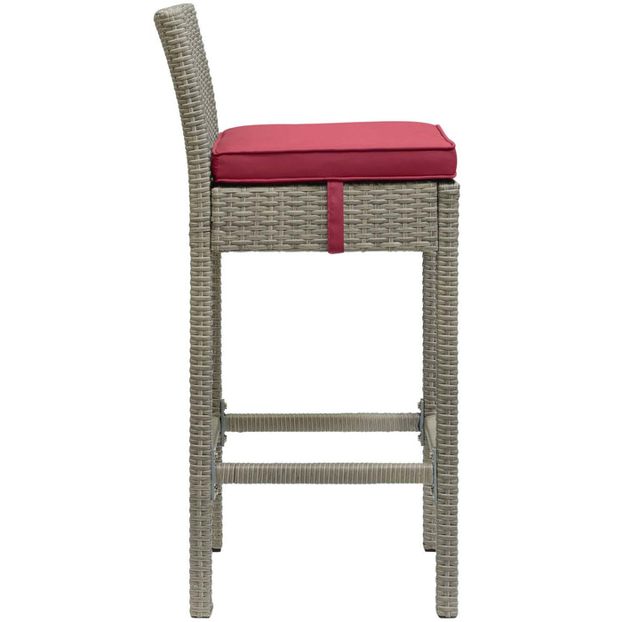 Conduit Bar Stool Outdoor Patio Wicker Rattan Set of 4