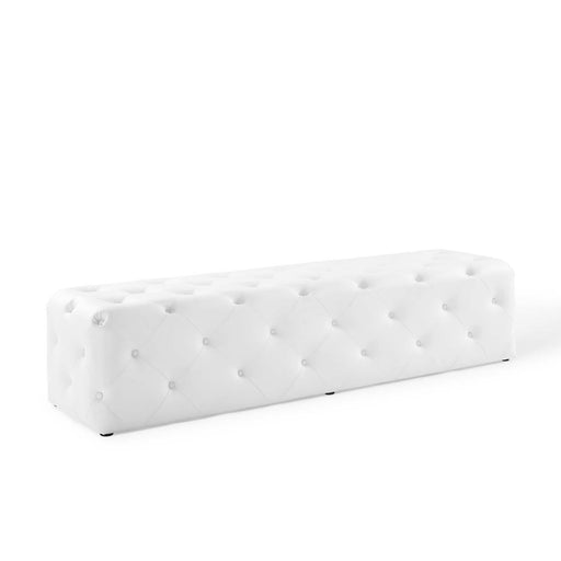 Amour 72" Tufted Button Entryway Faux Leather Bench image