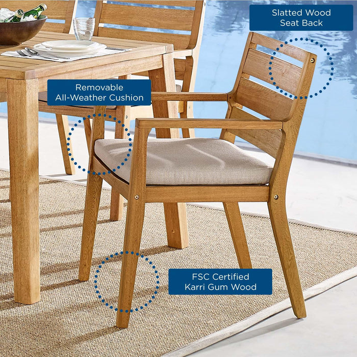 Portsmouth Karri Wood Outdoor Patio Dining Armchair