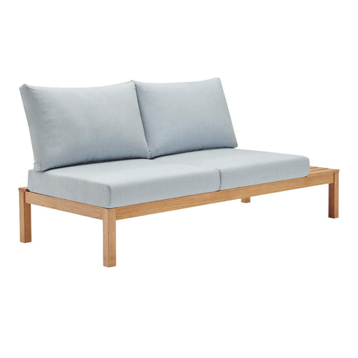 Freeport Karri Wood Outdoor Patio Loveseat with Right-Facing Side End Table image