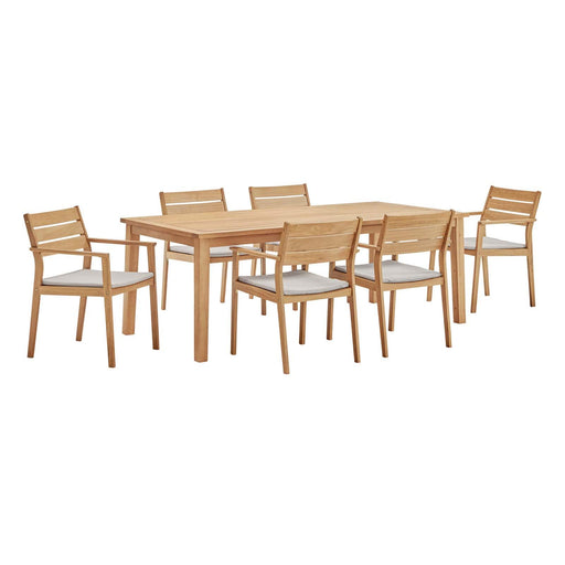 Viewscape 7 Piece Outdoor Patio Ash Wood Dining Set image