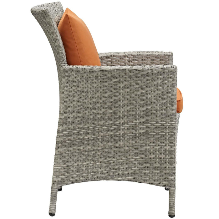 Conduit Outdoor Patio Wicker Rattan Dining Armchair