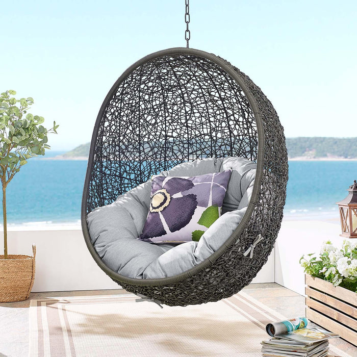 Hide Sunbrella� Fabric Swing Outdoor Patio Lounge Chair Without Stand