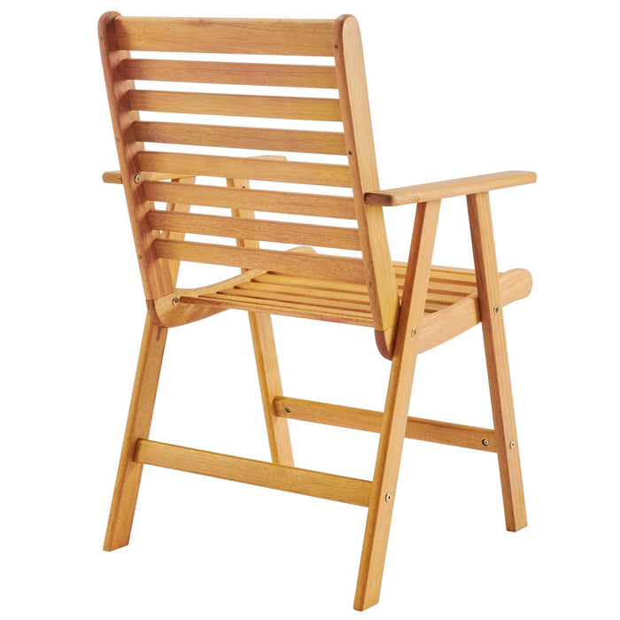 Hatteras Outdoor Patio Eucalyptus Wood Dining Armchair