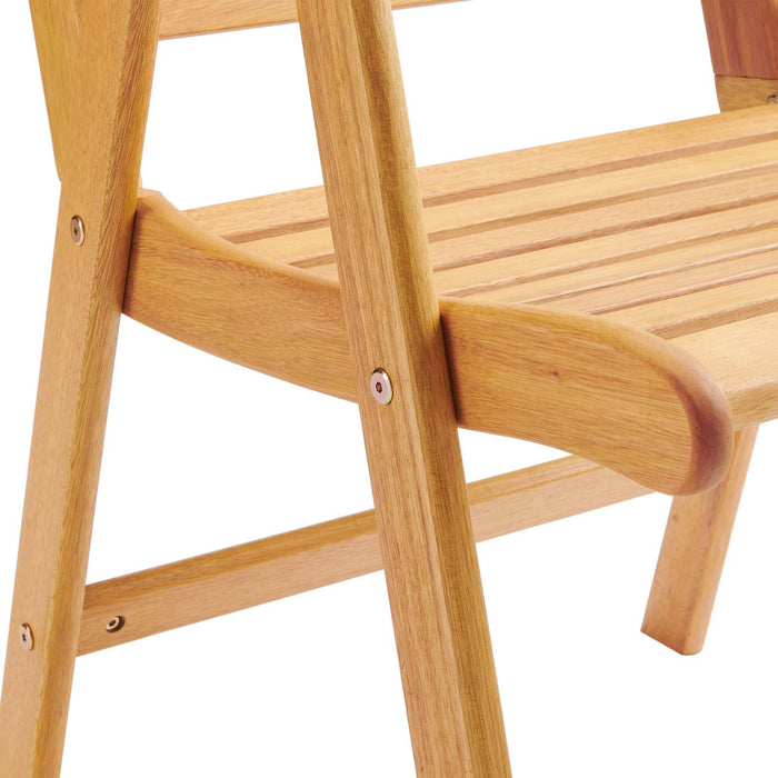 Hatteras Outdoor Patio Eucalyptus Wood Armchair Set of 2