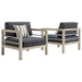 Wiscasset Outdoor Patio Acacia Wood Armchair Set of 2 image