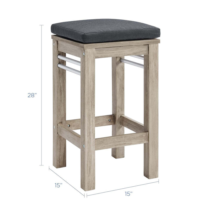 Wiscasset Outdoor Patio Acacia Wood Bar Stool