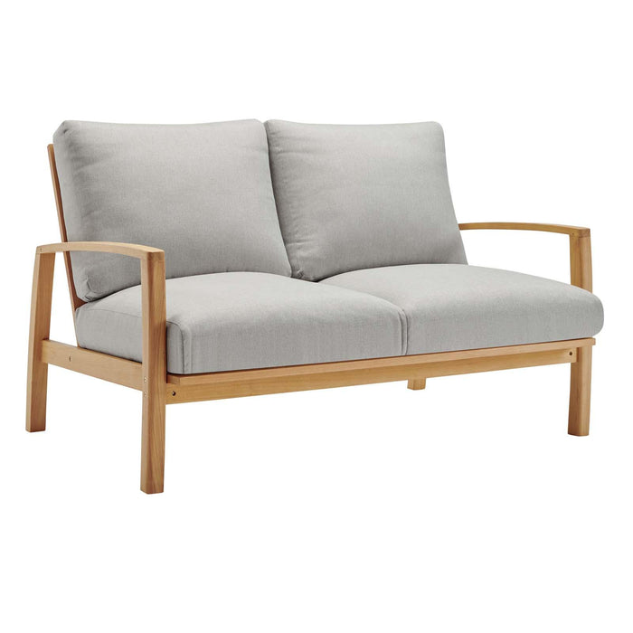 Orlean Outdoor Patio Eucalyptus Wood Sofa and Loveseat Set