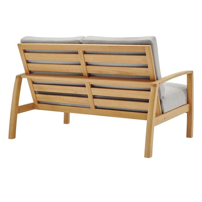 Orlean Outdoor Patio Eucalyptus Wood Sofa and Loveseat Set