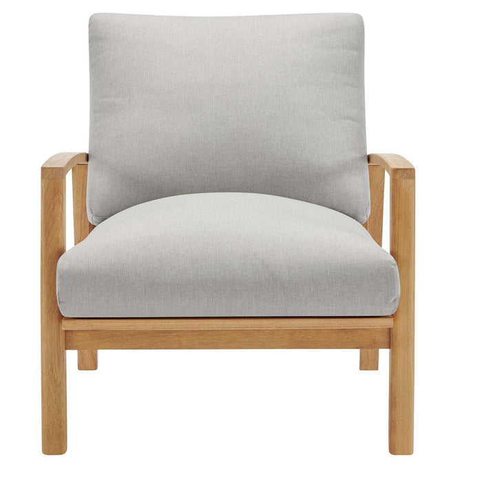 Orlean Outdoor Patio Eucalyptus Wood Lounge Armchair Set of 2