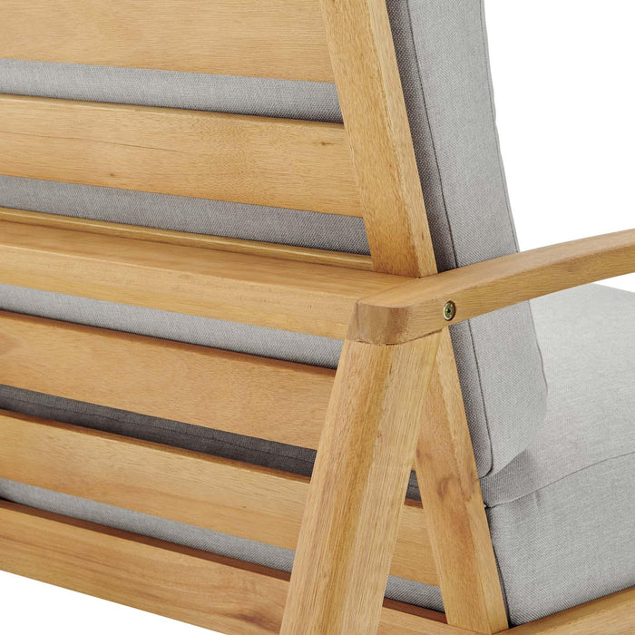 Orlean Outdoor Patio Eucalyptus Wood Lounge Armchair Set of 2
