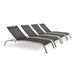 Savannah Outdoor Patio Mesh Chaise Lounge Set of 4 image