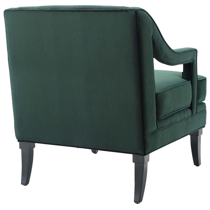 Concur Button Tufted Performance Velvet Armchair