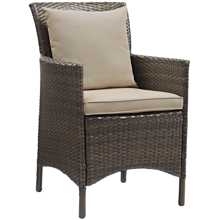 Conduit Outdoor Patio Wicker Rattan Dining Armchair Set of 2