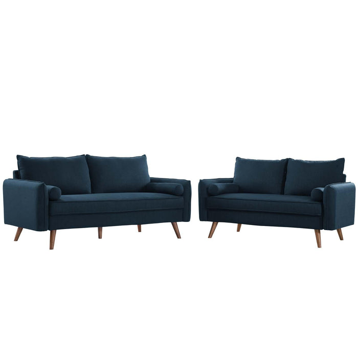 Revive Upholstered Fabric Sofa and Loveseat Set image