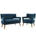 Sheer Upholstered Fabric Loveseat and Armchair Set image