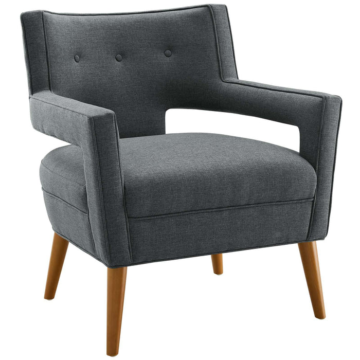 Sheer Upholstered Fabric Armchair