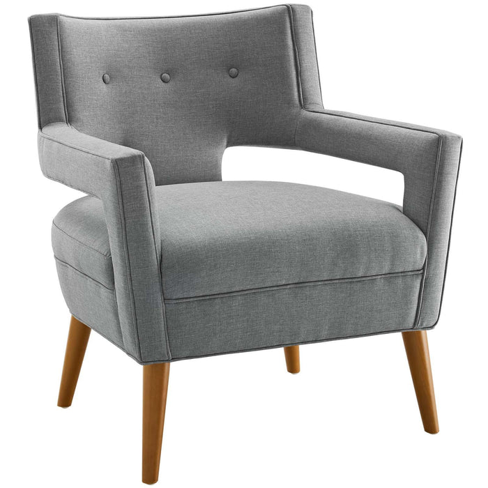 Sheer Upholstered Fabric Armchair