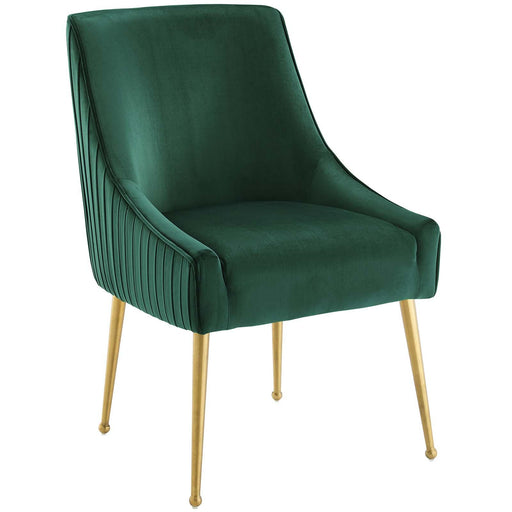 Discern Pleated Back Upholstered Performance Velvet Dining Chair image