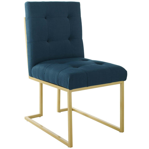 Privy Gold Stainless Steel Upholstered Fabric Dining Accent Chair image