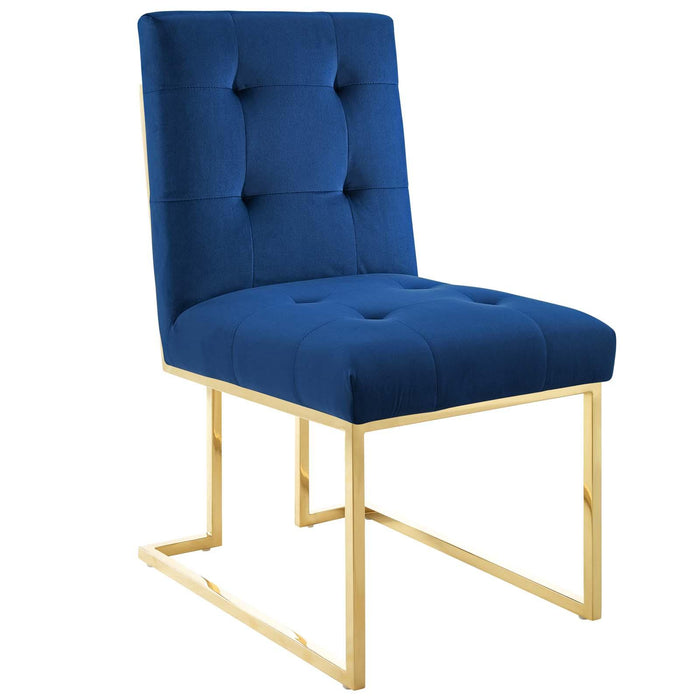 Privy Gold Stainless Steel Performance Velvet Dining Chair