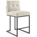 Privy Black Stainless Steel Upholstered Fabric Counter Stool image