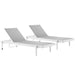 Charleston Outdoor Patio Aluminum Chaise Lounge Chair Set of 2 image