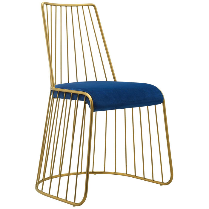 Rivulet Gold Stainless Steel Performance Velvet Dining Chair
