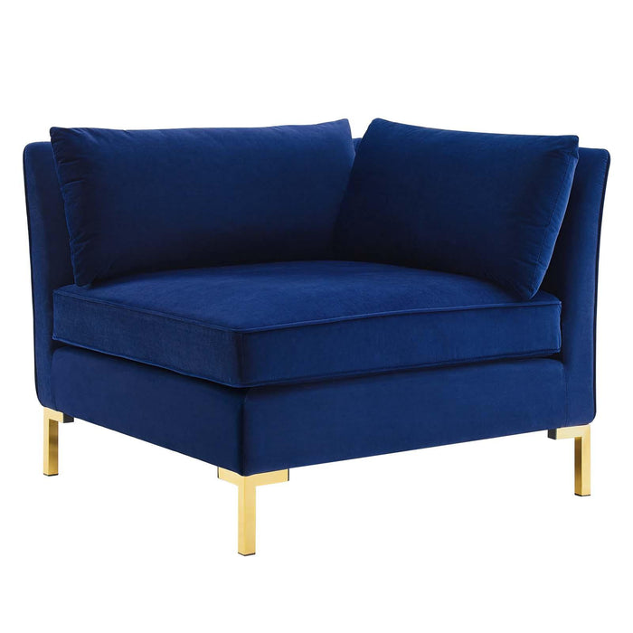 Ardent Performance Velvet Sectional Sofa Corner Chair