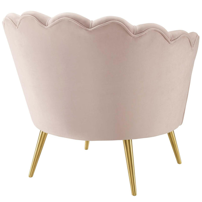 Admire Scalloped Edge Performance Velvet Accent Armchair