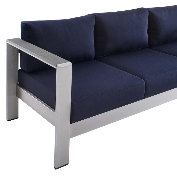 Shore Sunbrella� Fabric Aluminum Outdoor Patio Sofa