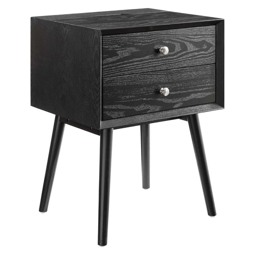 Ember Wood Nightstand With USB Ports image