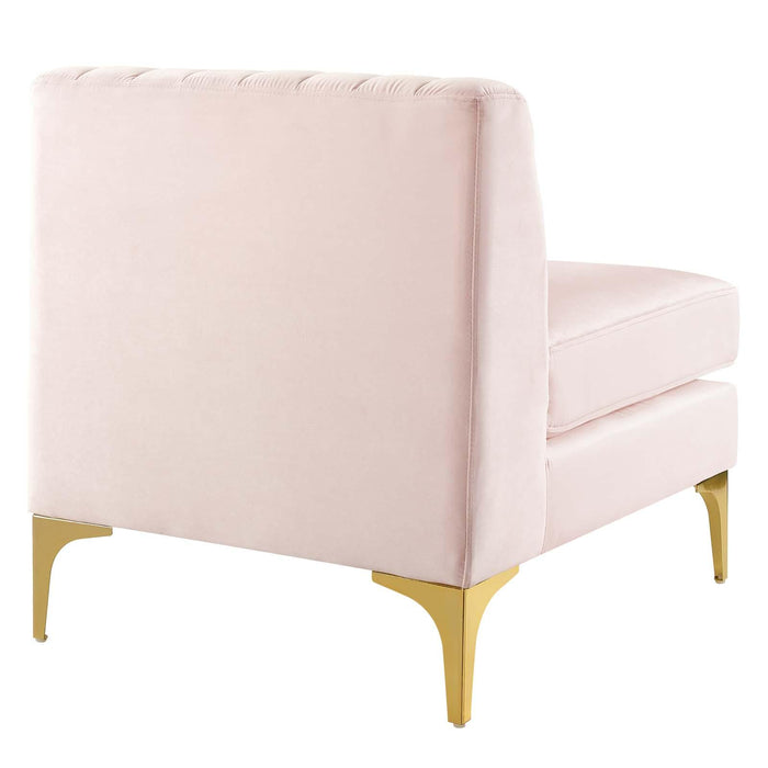 Triumph Channel Tufted Performance Velvet Armless Chair