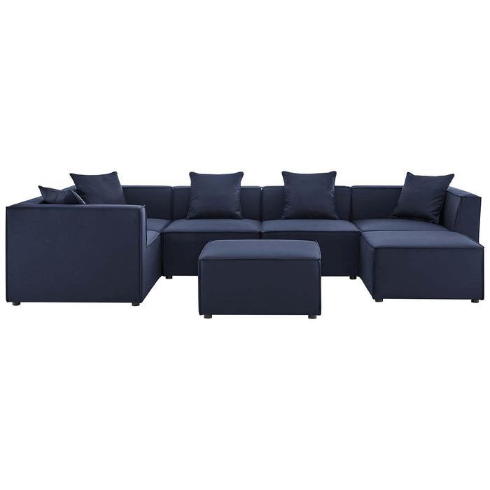 Saybrook Outdoor Patio Upholstered 7-Piece Sectional Sofa