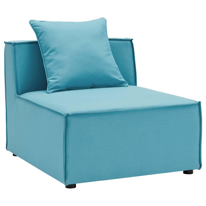 Saybrook Outdoor Patio Upholstered Sectional Sofa Armless Chair