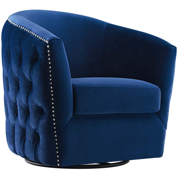 Rogue Swivel Performance Velvet Armchair